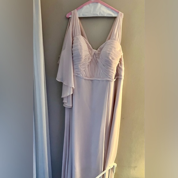 Azazie Blush Pink Chiffon Plus Size Bridesmaid Dress - Picture 5 of 10